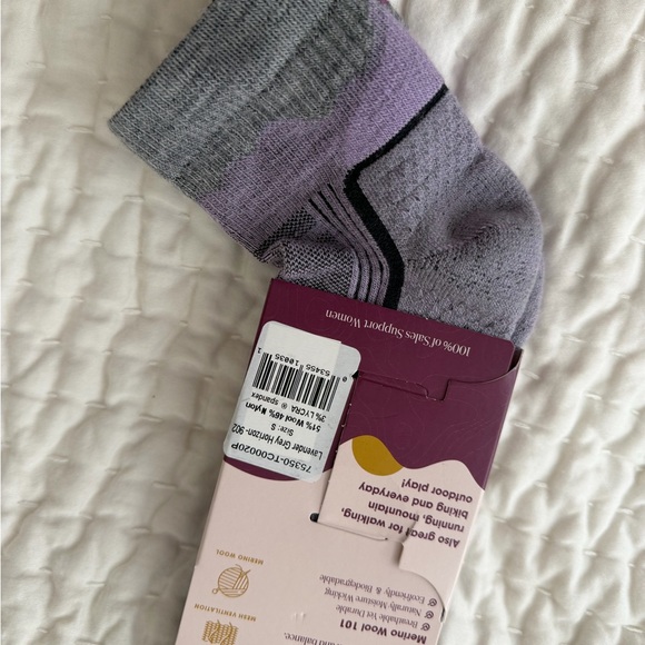 Eve Purple and Gray Merino Wool Athletic Socks - Picture 3 of 3
